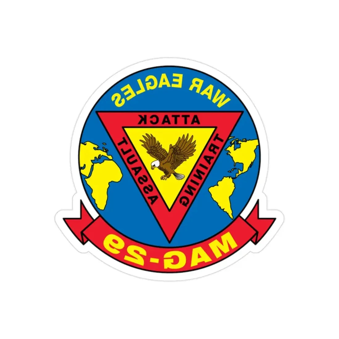 War Eagle MAG 29 (USMC) REVERSE PRINT Transparent Die-Cut STICKER 2 Inch Die-Cut Transparent - The Sticker Space