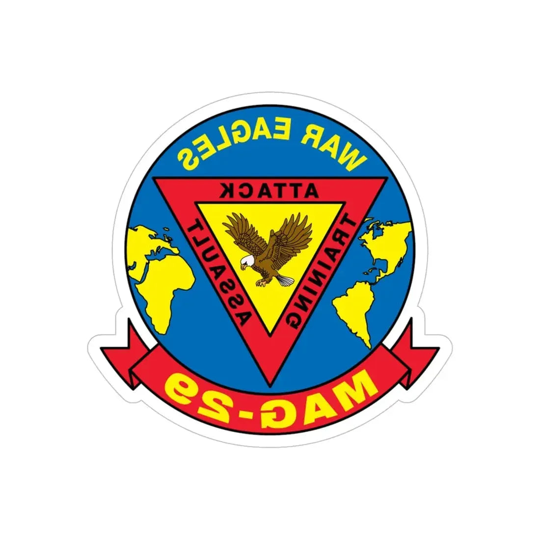 War Eagle MAG 29 (USMC) REVERSE PRINT Transparent Die-Cut STICKER 6 Inch Die-Cut Transparent - The Sticker Space
