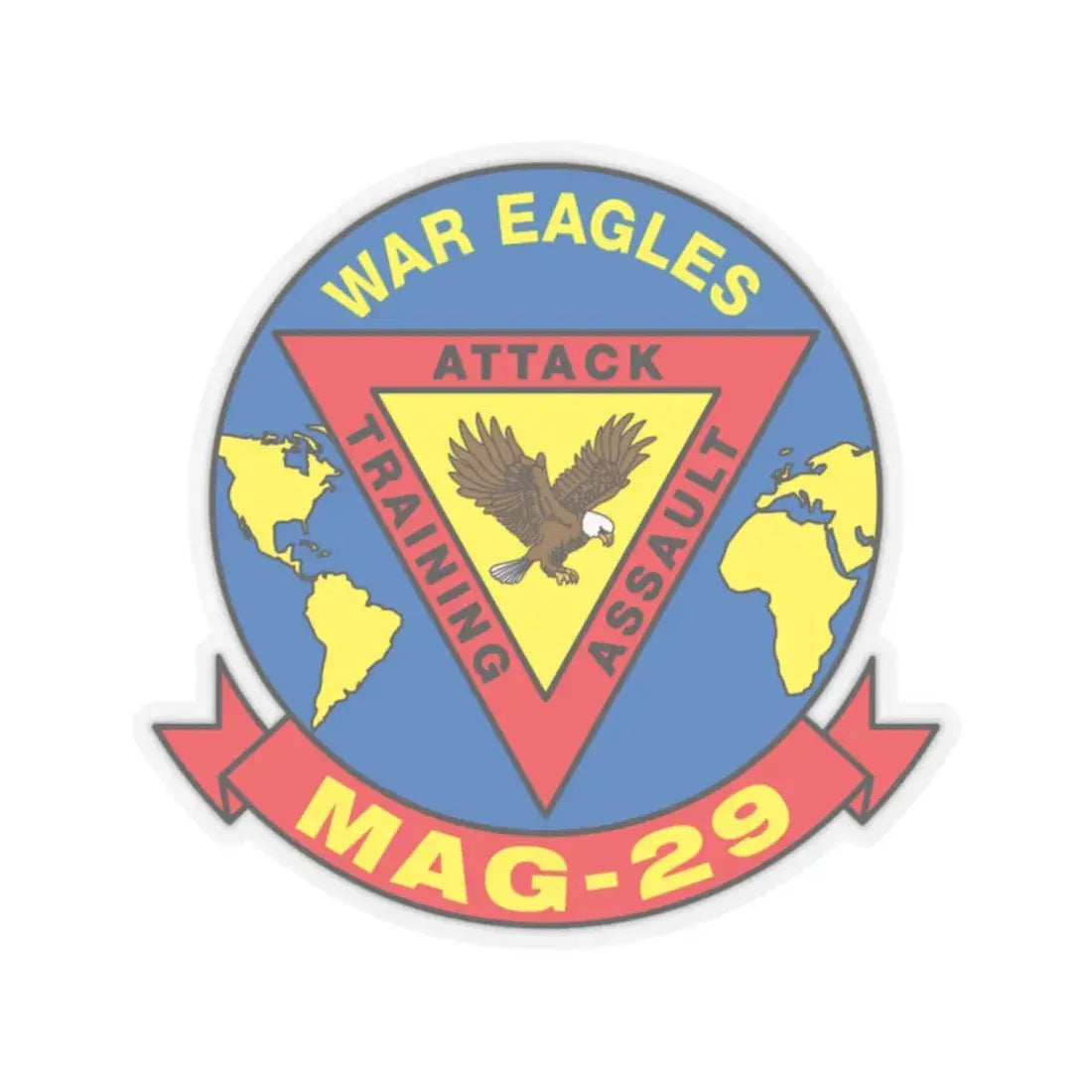 War Eagle MAG 29 (USMC) STICKER Vinyl Kiss-Cut Decal 2 Inch Transparent - The Sticker Space