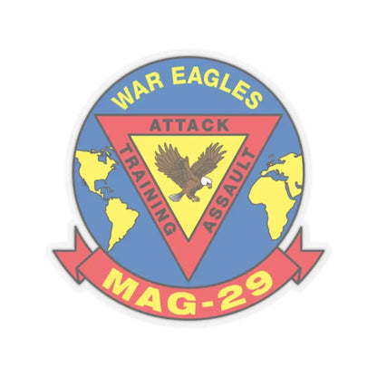 War Eagle MAG 29 (USMC) STICKER Vinyl Kiss-Cut Decal 2 Inch Transparent - The Sticker Space