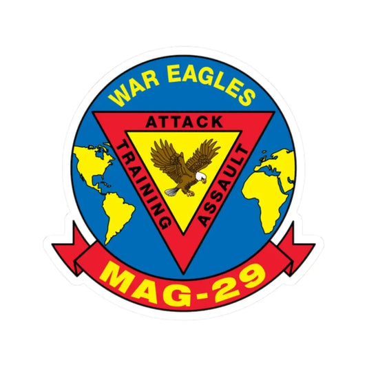 War Eagle MAG 29 (USMC) STICKER Vinyl Kiss-Cut Decal 2 Inch White - The Sticker Space