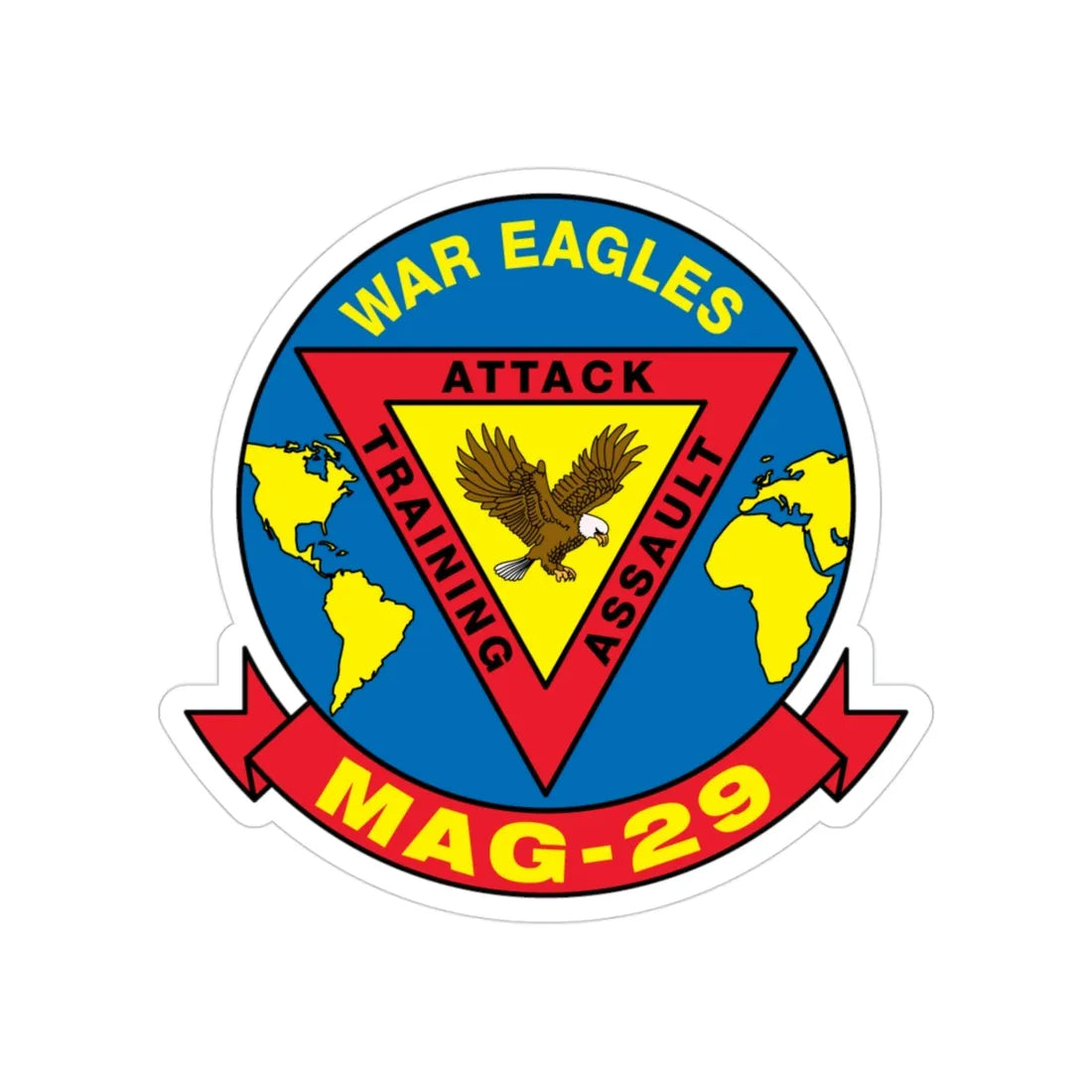War Eagle MAG 29 (USMC) Transparent STICKER Die-Cut Vinyl Decal 3 Inch - The Sticker Space