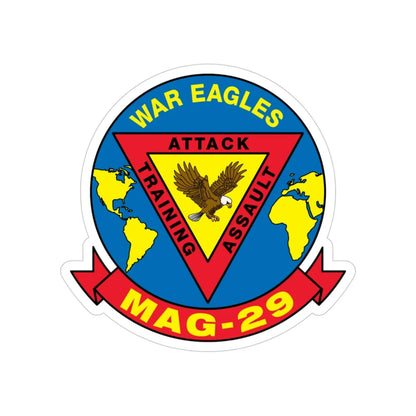 War Eagle MAG 29 (USMC) Transparent STICKER Die-Cut Vinyl Decal 3 Inch - The Sticker Space