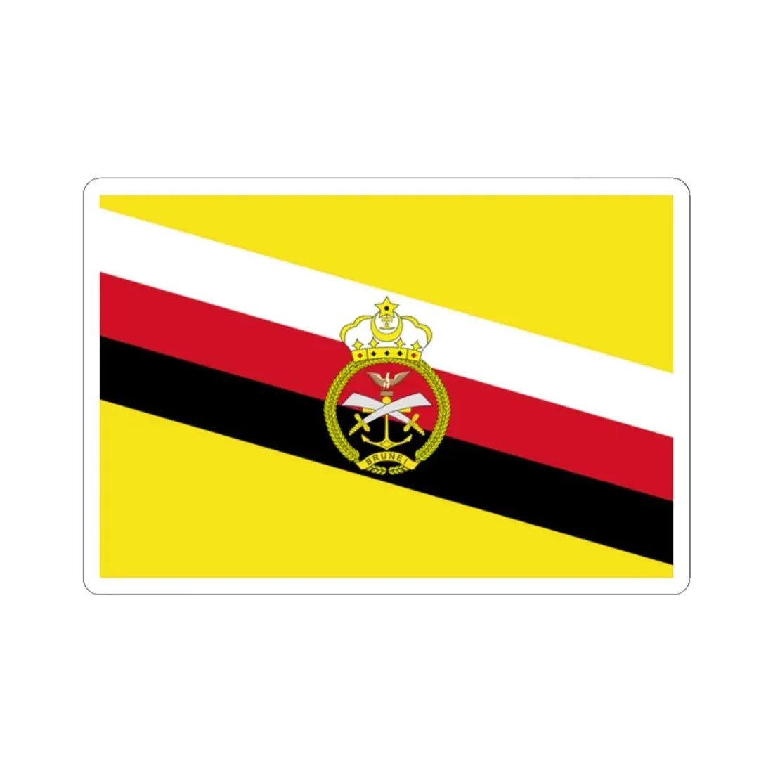 War Flag of Brunei (Brunei) STICKER Vinyl Kiss-Cut Decal 2 Inch White - The Sticker Space