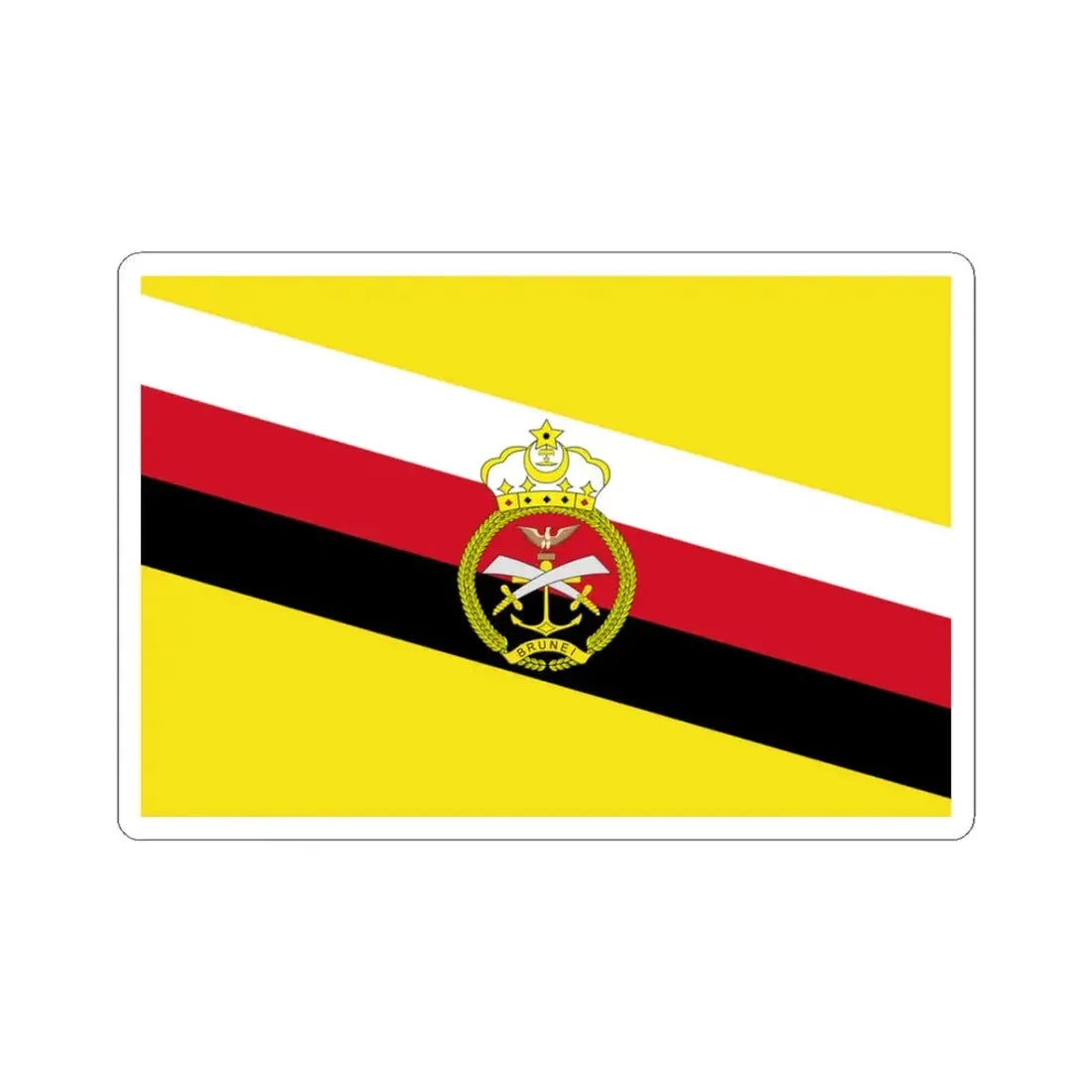 War Flag of Brunei (Brunei) STICKER Vinyl Kiss-Cut Decal 3 Inch White - The Sticker Space