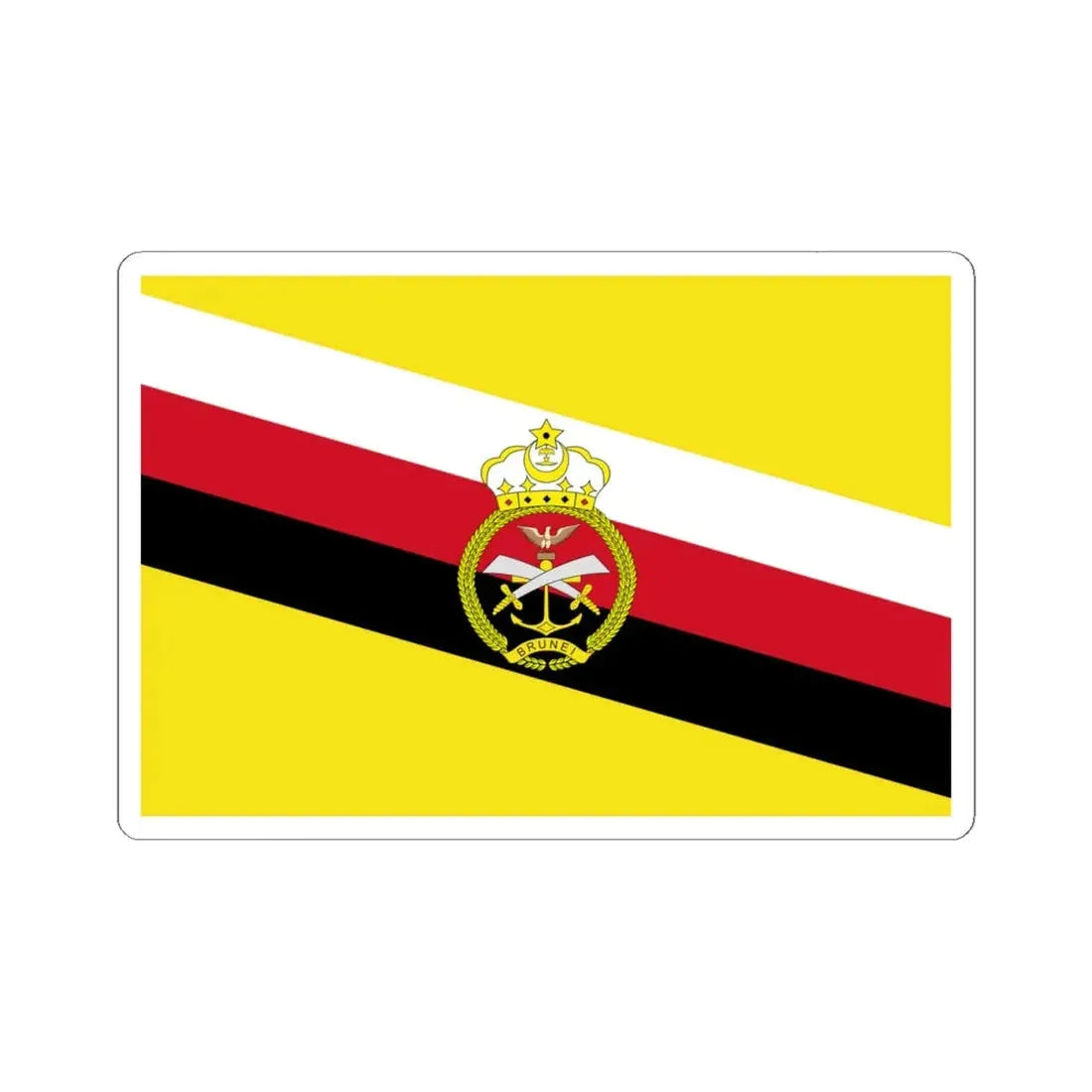 War Flag of Brunei (Brunei) STICKER Vinyl Kiss-Cut Decal 6 Inch White - The Sticker Space