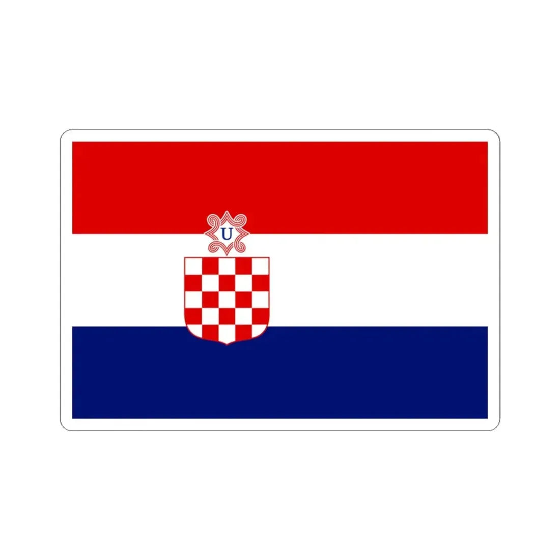 War flag of Croatia 1941-1945 (Croatia) STICKER Vinyl Kiss-Cut Decal 4 Inch White - The Sticker Space