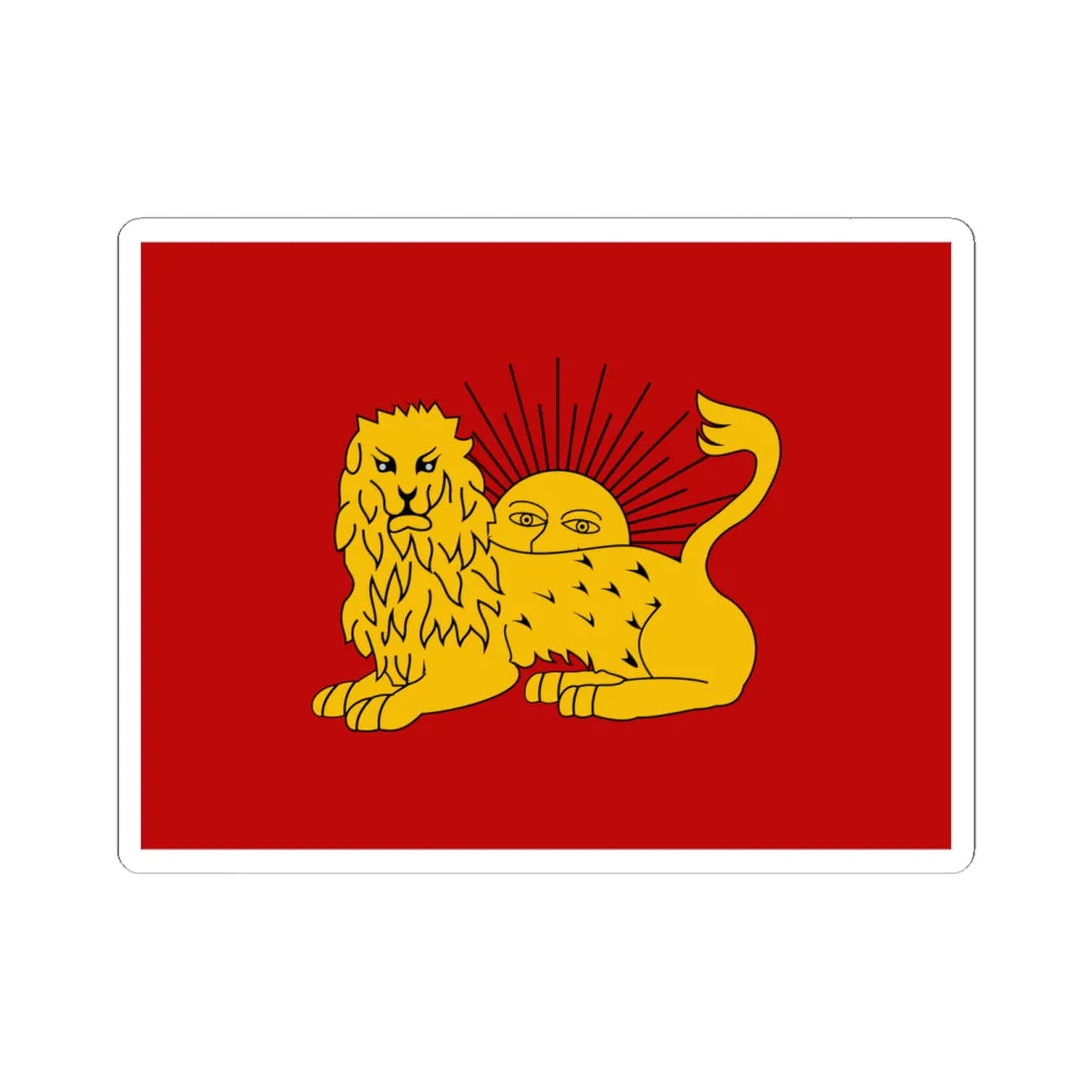 War Flag of Fath Ali Shah (Iran) STICKER Vinyl Kiss-Cut Decal 6 Inch White - The Sticker Space