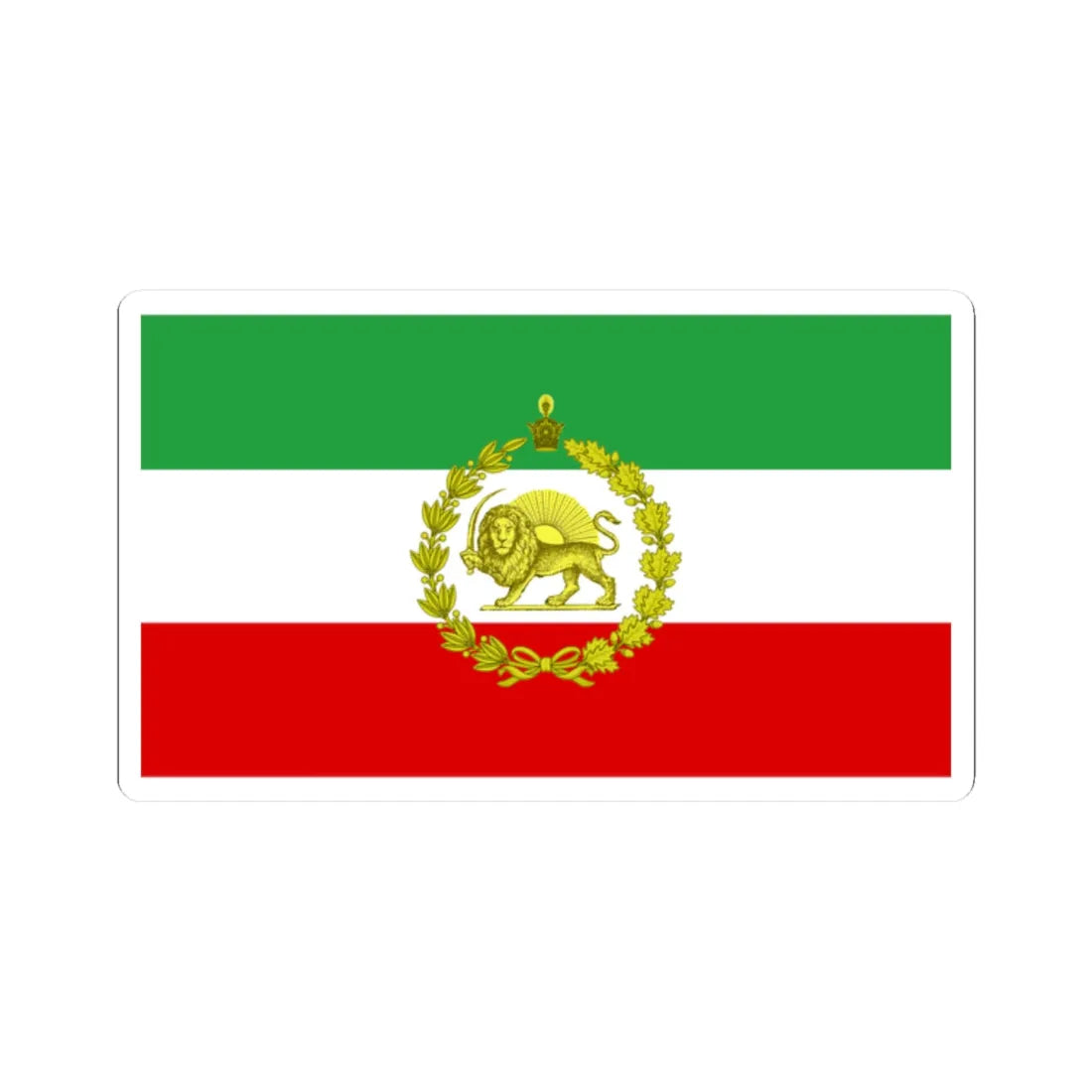 War flag of Iran 1925-1979 (Iran) STICKER Vinyl Kiss-Cut Decal 2 Inch White - The Sticker Space