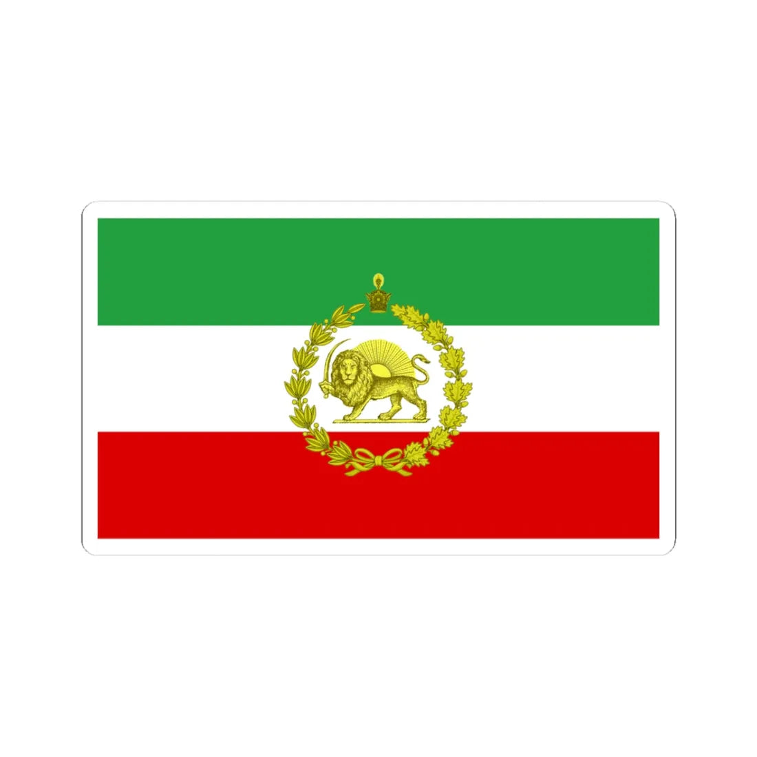 War flag of Iran 1925-1979 (Iran) STICKER Vinyl Kiss-Cut Decal 3 Inch White - The Sticker Space