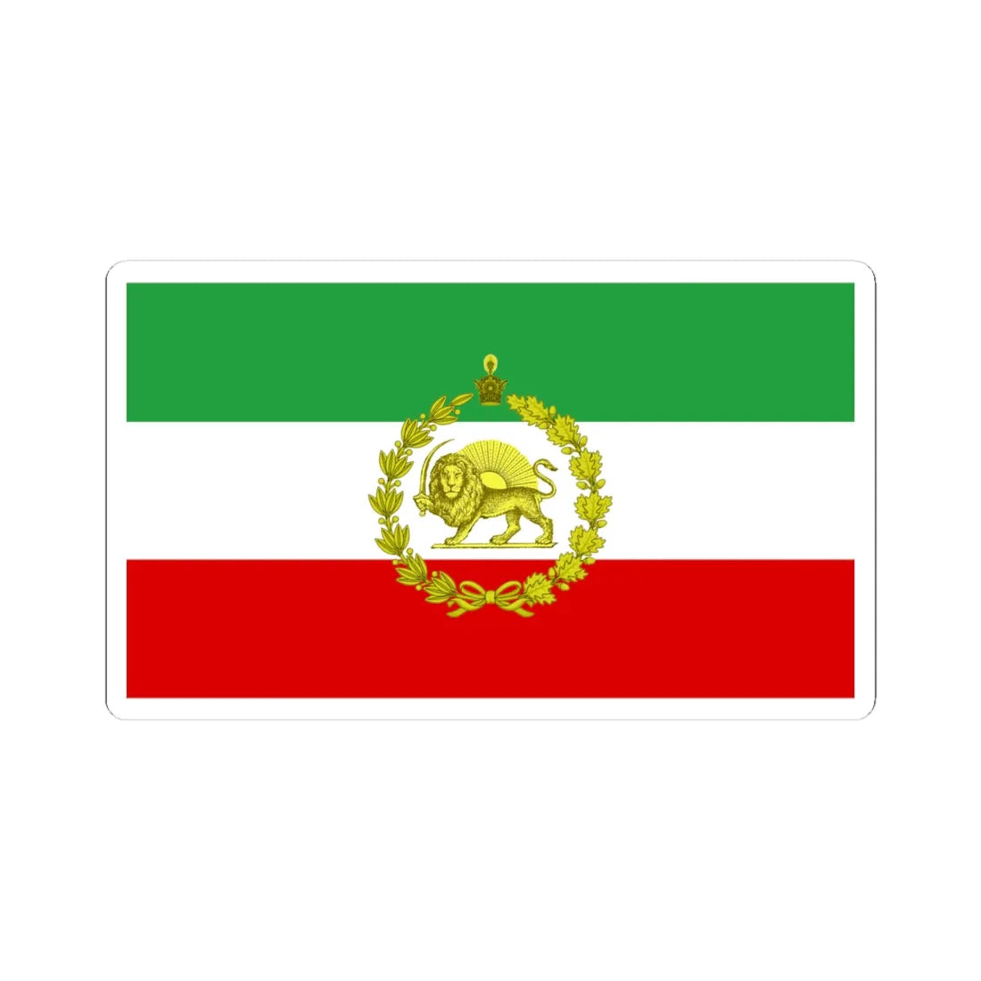 War flag of Iran 1925-1979 (Iran) STICKER Vinyl Kiss-Cut Decal 4 Inch White - The Sticker Space