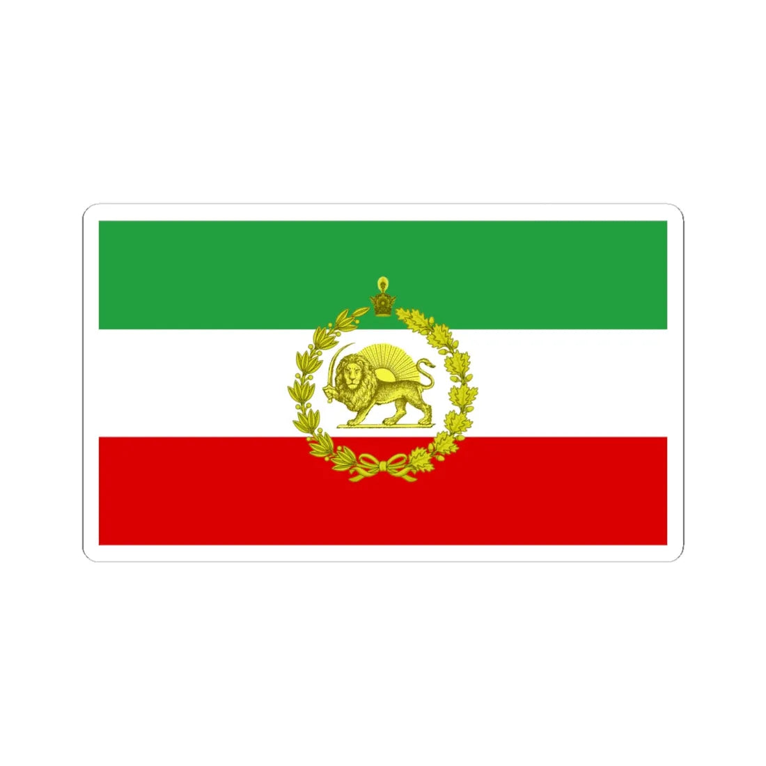 War flag of Iran 1925-1979 (Iran) STICKER Vinyl Kiss-Cut Decal 6 Inch White - The Sticker Space