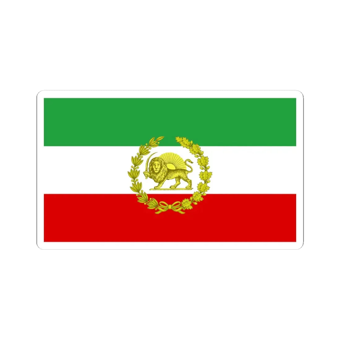 War flag of Iran 1979-1980 (Iran) STICKER Vinyl Kiss-Cut Decal 4 Inch White - The Sticker Space