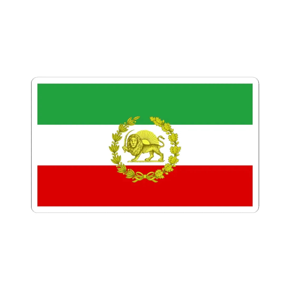 War flag of Iran 1979-1980 (Iran) STICKER Vinyl Kiss-Cut Decal 6 Inch White - The Sticker Space