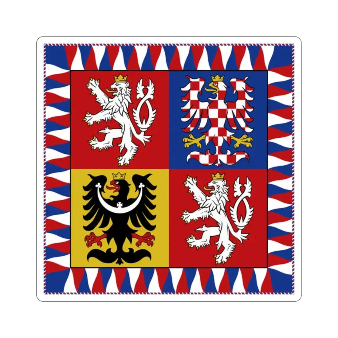 War Flag of the Czech Republic (Czech Republic) STICKER Vinyl Kiss-Cut Decal 2 Inch White - The Sticker Space
