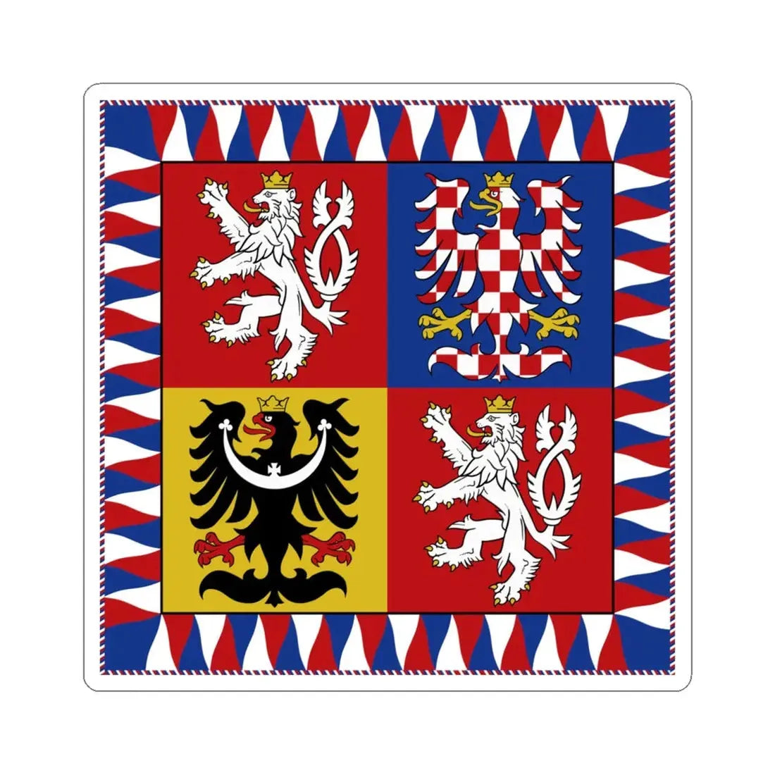War Flag of the Czech Republic (Czech Republic) STICKER Vinyl Kiss-Cut Decal 6 Inch White - The Sticker Space