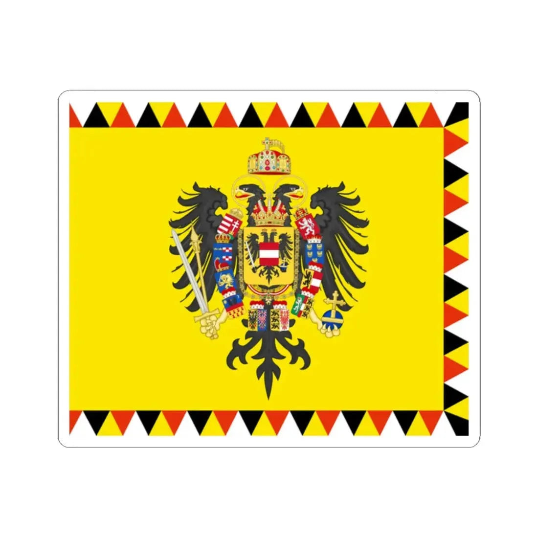 War flag of the Habsburg Empire variant (Austria) STICKER Vinyl Kiss-Cut Decal 2 Inch White - The Sticker Space