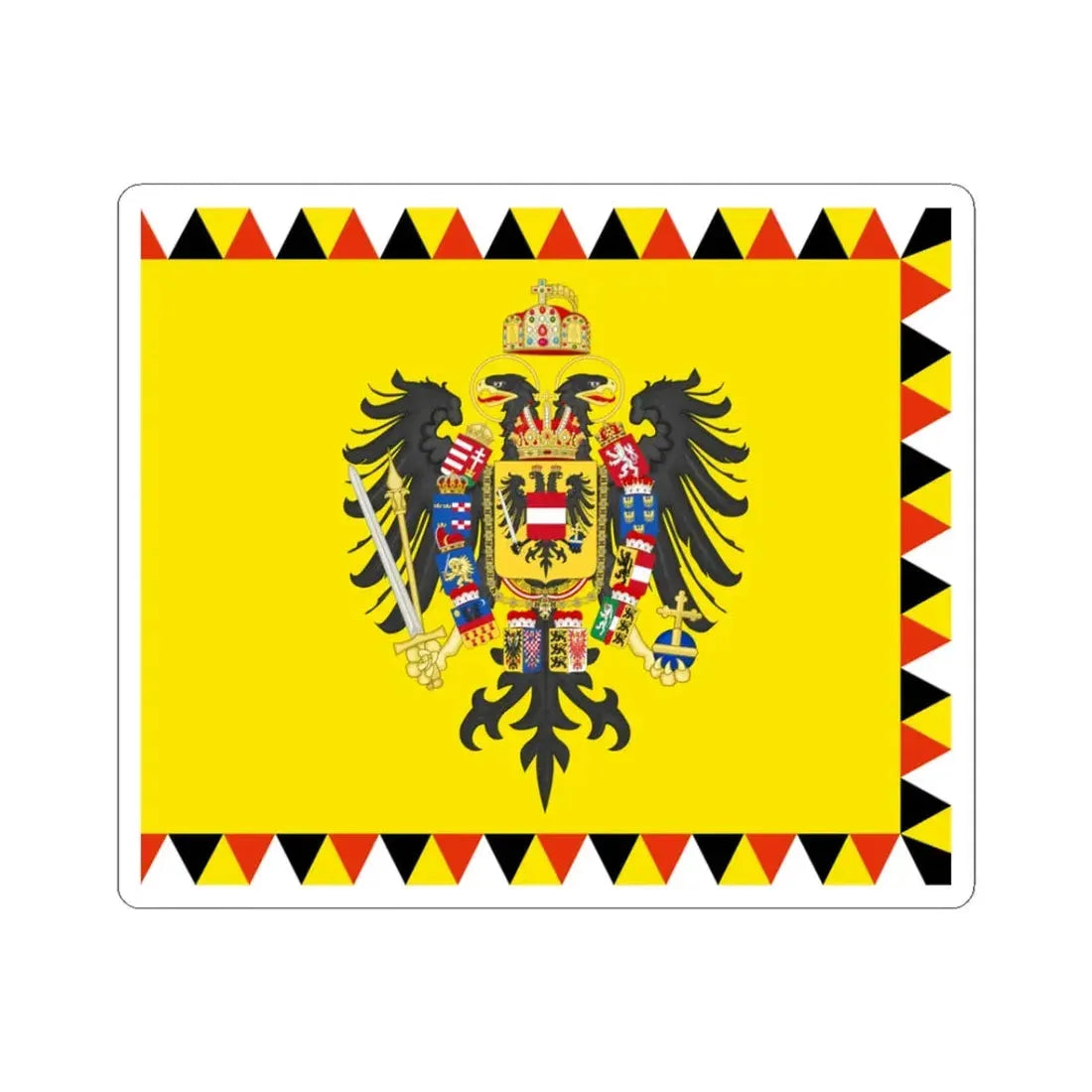 War flag of the Habsburg Empire variant (Austria) STICKER Vinyl Kiss-Cut Decal 3 Inch White - The Sticker Space