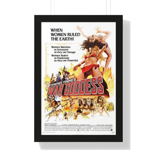 WAR GODDESS 1973 - Framed Movie Poster 16″ x 24″ Black - The Sticker Space