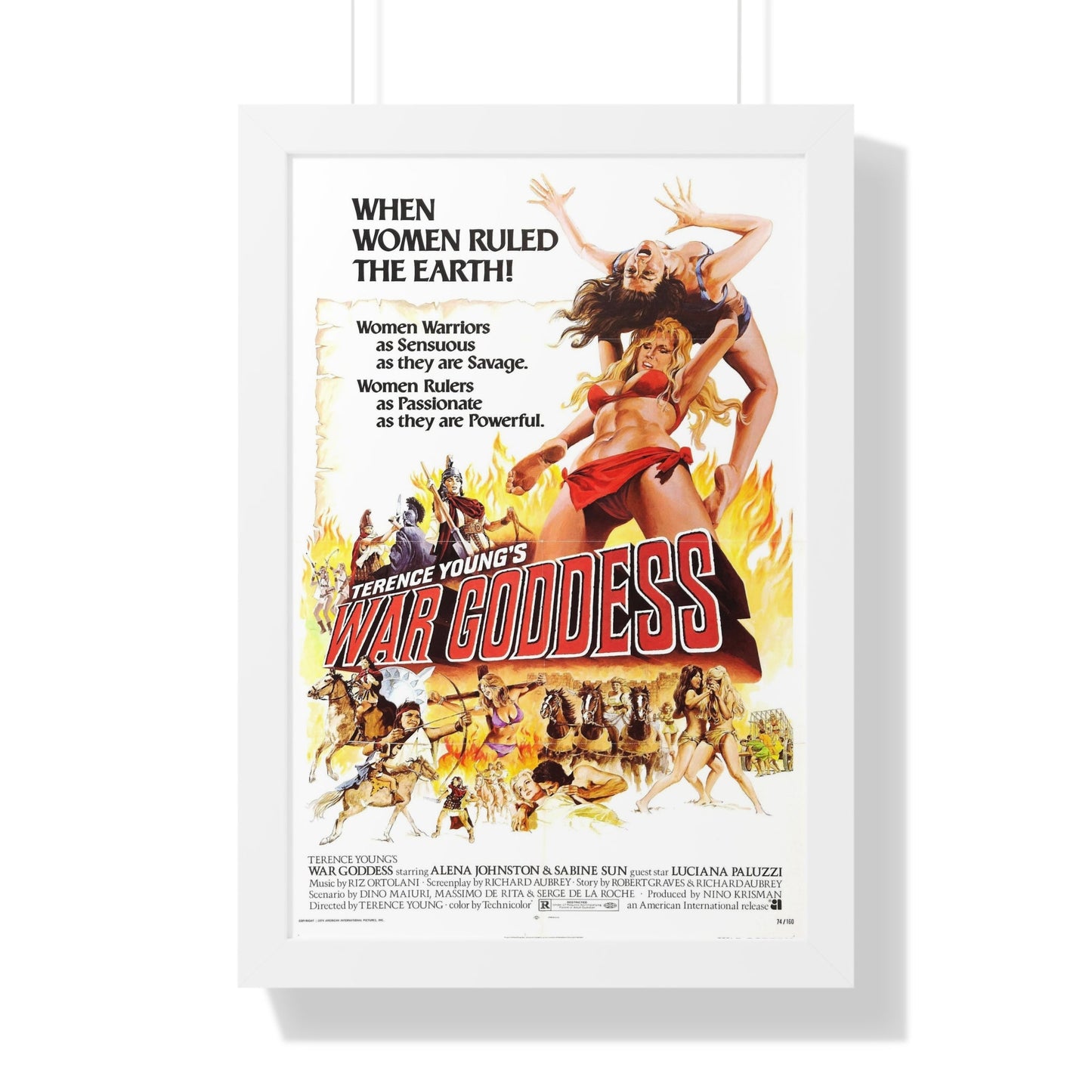 WAR GODDESS 1973 - Framed Movie Poster-16″ x 24″-The Sticker Space