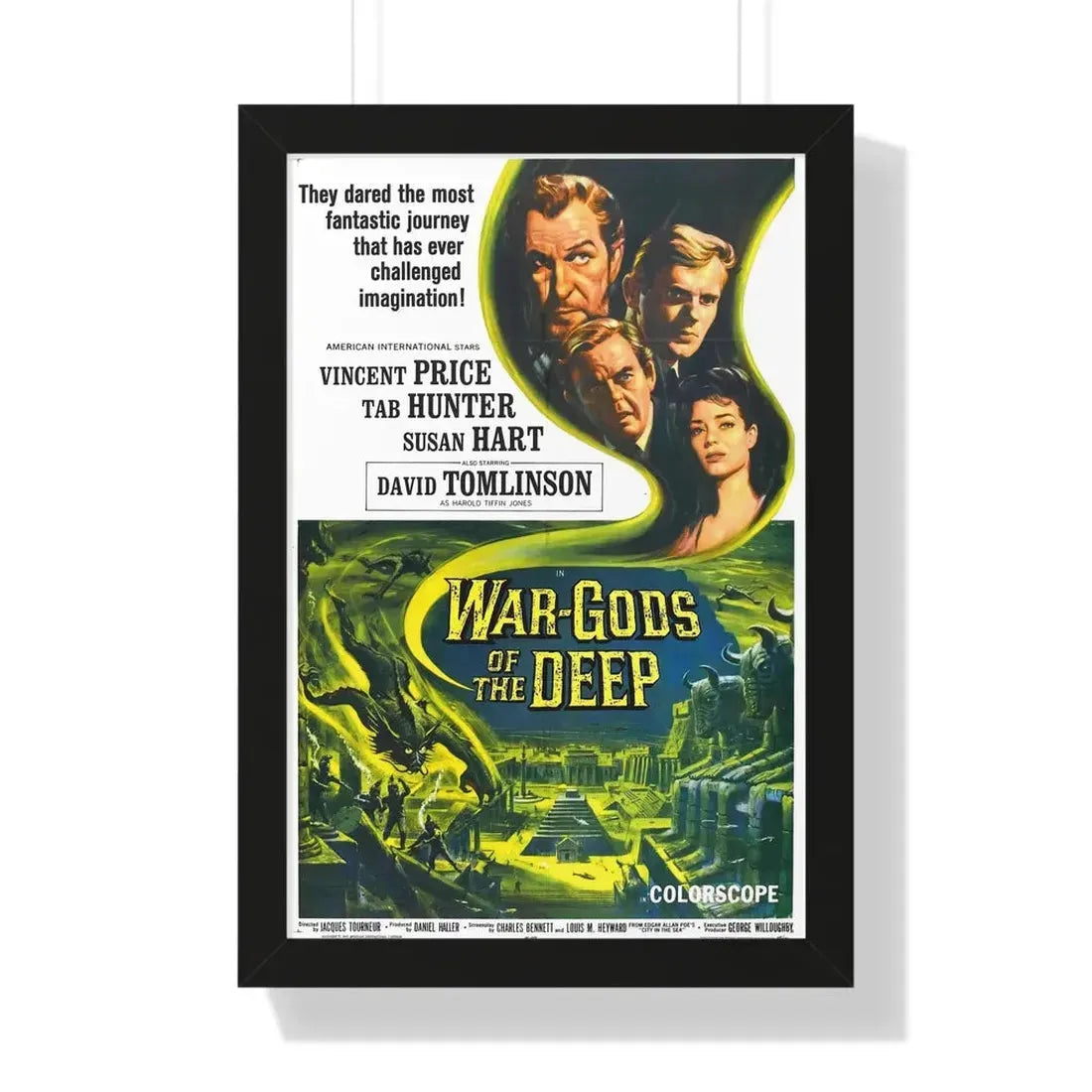 WAR-GODS OF THE DEEP 1965 - Framed Movie Poster 16″ x 24″ Black - The Sticker Space