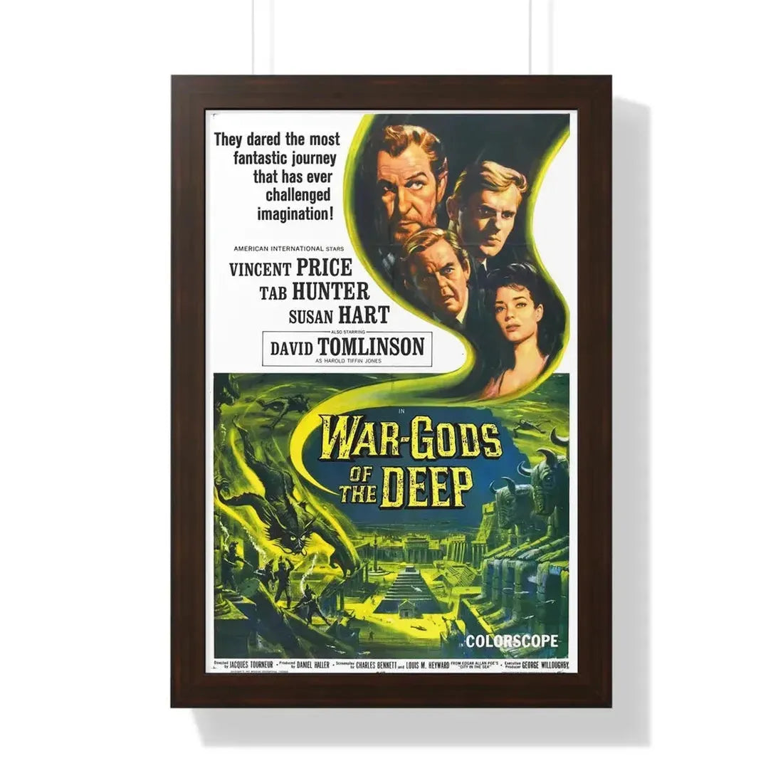 WAR-GODS OF THE DEEP 1965 - Framed Movie Poster 16″ x 24″ Walnut - The Sticker Space