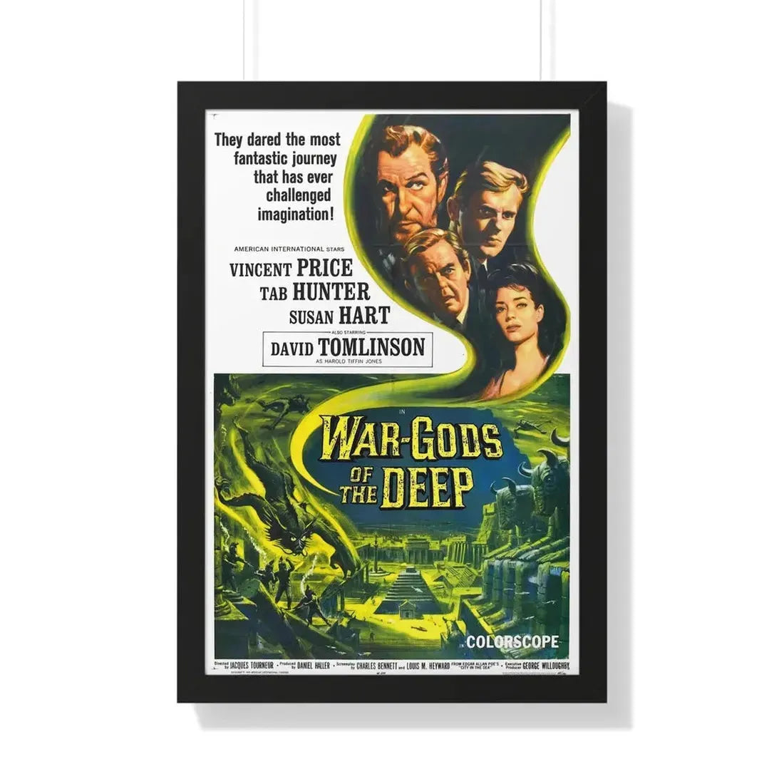 WAR-GODS OF THE DEEP 1965 - Framed Movie Poster 20" x 30" Black - The Sticker Space