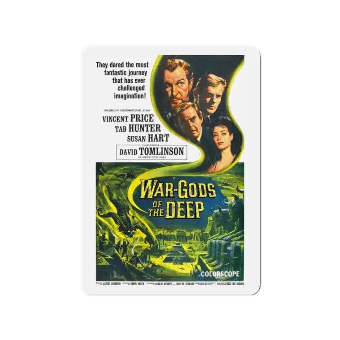WAR-GODS OF THE DEEP 1965 Movie Poster - Refrigerator Magnet 2 Inch - The Sticker Space