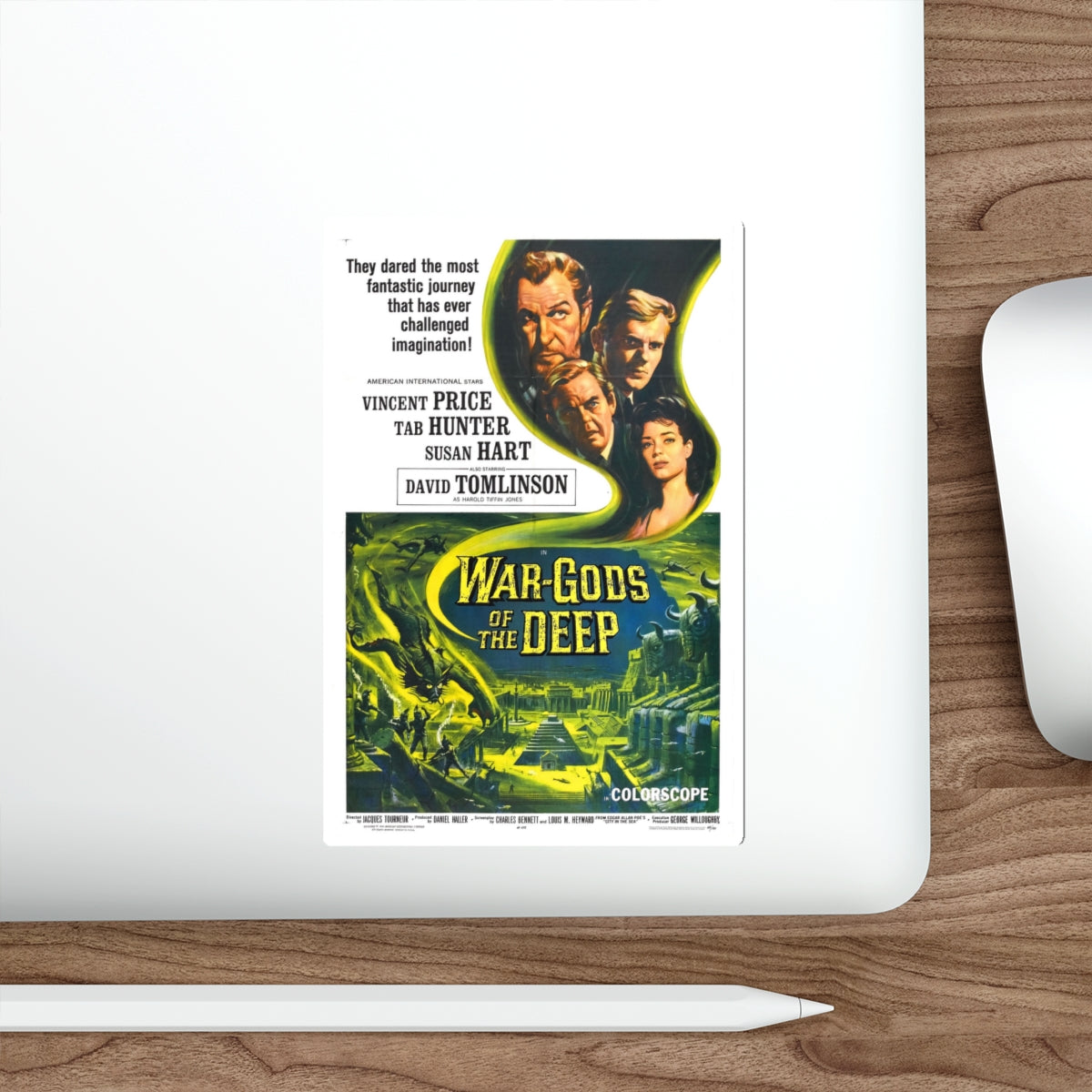 WAR-GODS OF THE DEEP 1965 Movie Poster STICKER Vinyl Die-Cut Decal-The Sticker Space