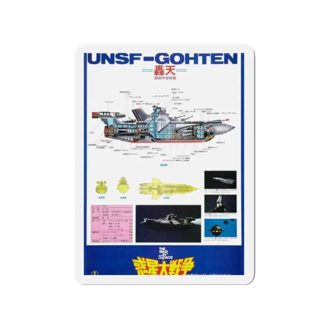 WAR IN SPACE (ASIAN) 1977 Movie Poster - Refrigerator Magnet 2 Inch Die-Cut - The Sticker Space