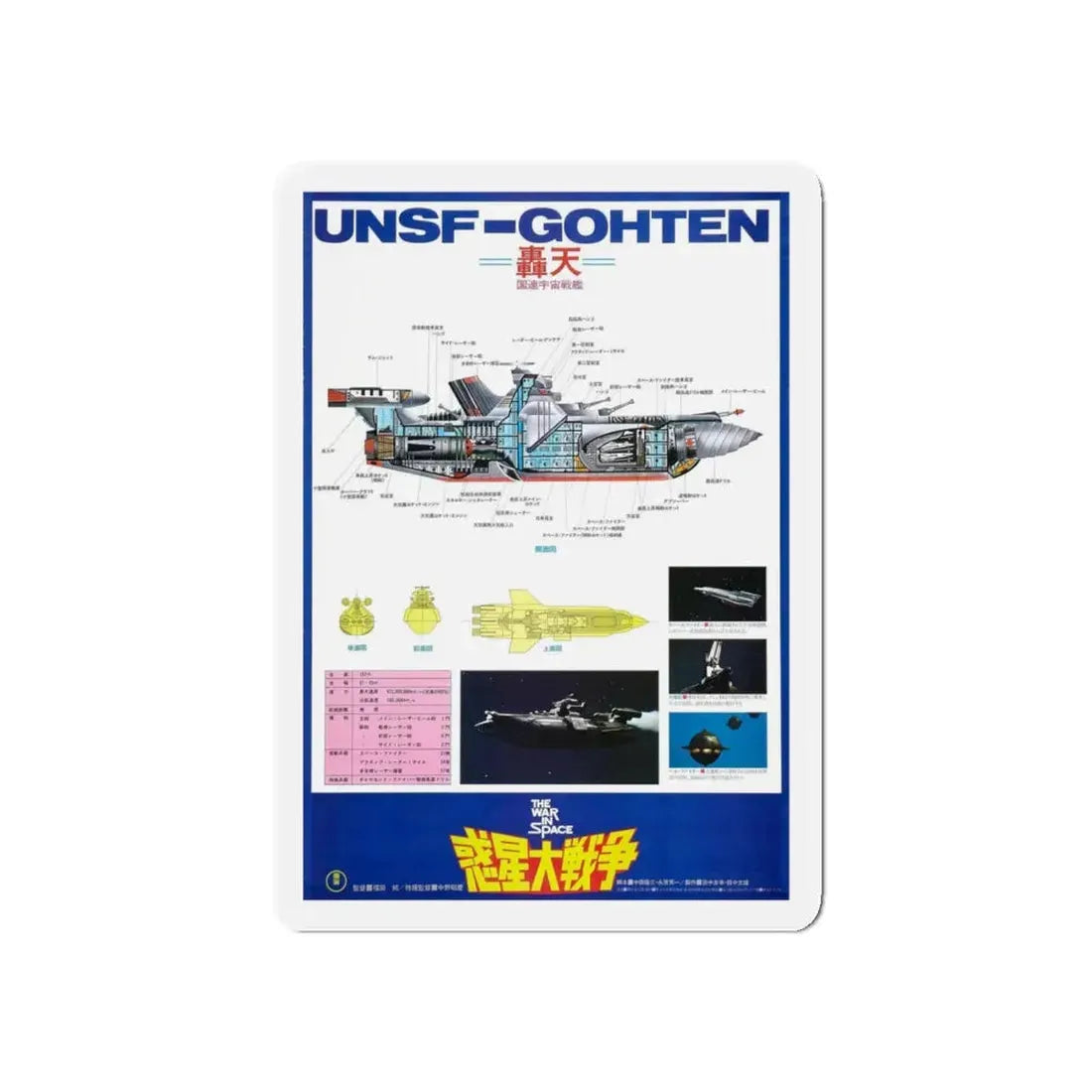 WAR IN SPACE (ASIAN) 1977 Movie Poster - Refrigerator Magnet 5 Inch Die-Cut - The Sticker Space