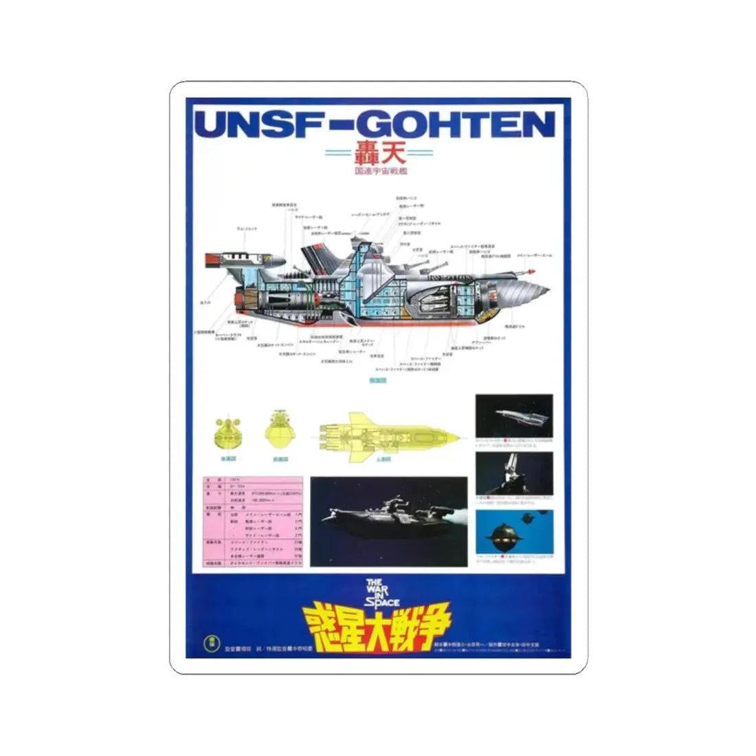 WAR IN SPACE (ASIAN) 1977 Movie Poster - STICKER Vinyl Kiss-Cut Decal 2 Inch White - The Sticker Space