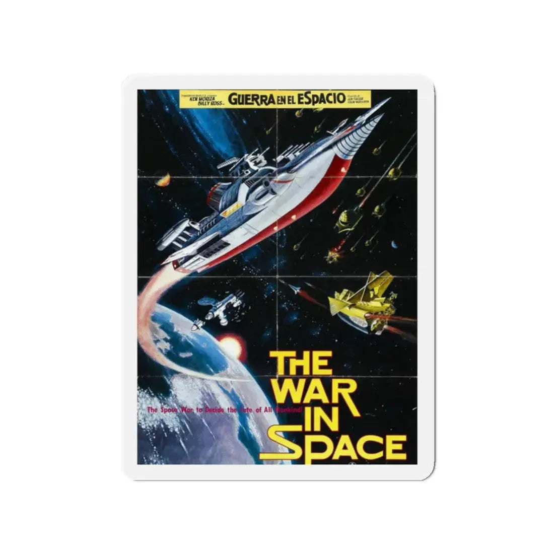 WAR IN SPACE (SPANISH) 1977 Movie Poster - Refrigerator Magnet 2 Inch Die-Cut - The Sticker Space