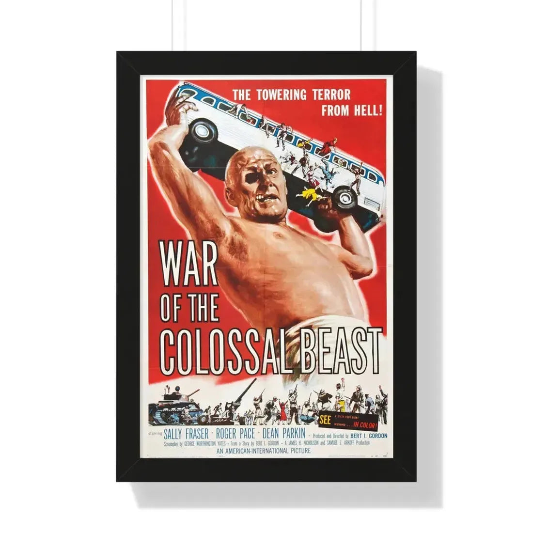 WAR OF THE COLOSSAL BEAST 1958 - Framed Movie Poster 16″ x 24″ Black - The Sticker Space