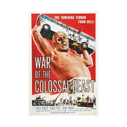 WAR OF THE COLOSSAL BEAST 1958 - Paper Movie Poster - The Sticker Space