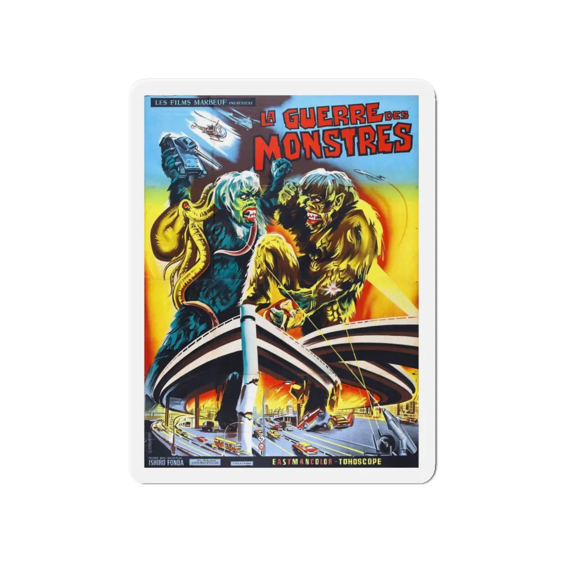 WAR OF THE GARGANTUAS (2) 1966 Movie Poster - Refrigerator Magnet 4 Inch - The Sticker Space