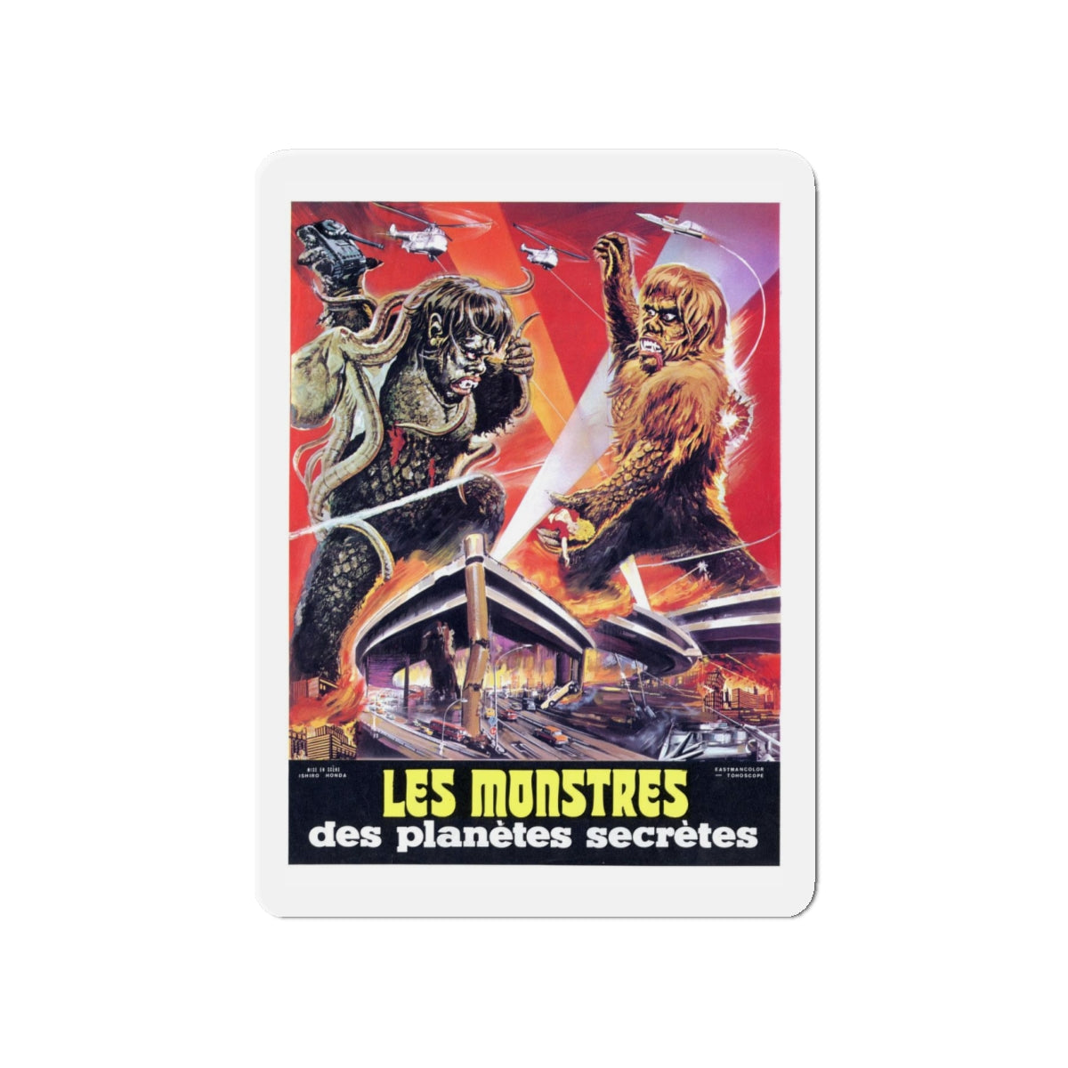 WAR OF THE GARGANTUAS (FRENCH) 1966 Movie Poster - Refrigerator Magnet-4" x 4"-The Sticker Space