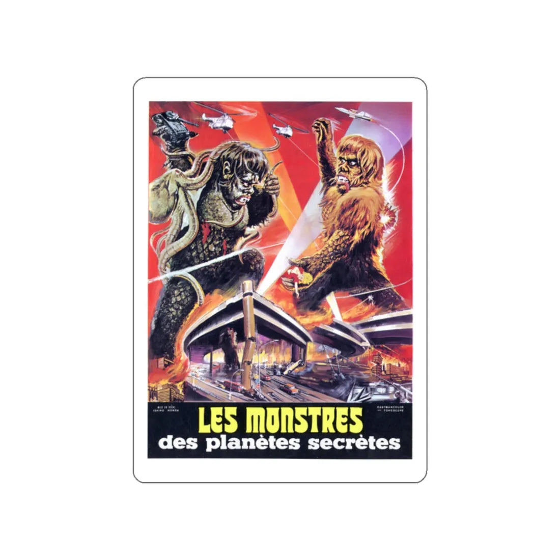 WAR OF THE GARGANTUAS (FRENCH) 1966 Movie Poster STICKER Vinyl Die-Cut Decal 2 Inch - The Sticker Space