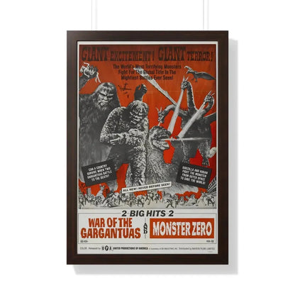 WAR OF THE GARGANTUAS + MONSTER ZERO 1966 - Framed Movie Poster 20" x 30" Walnut - The Sticker Space