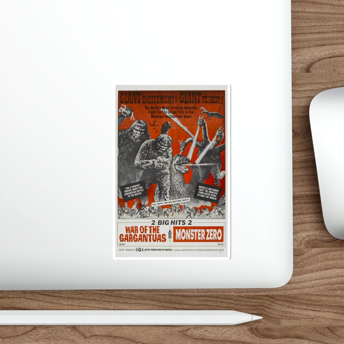 WAR OF THE GARGANTUAS + MONSTER ZERO 1966 Movie Poster STICKER Vinyl Die-Cut Decal-The Sticker Space