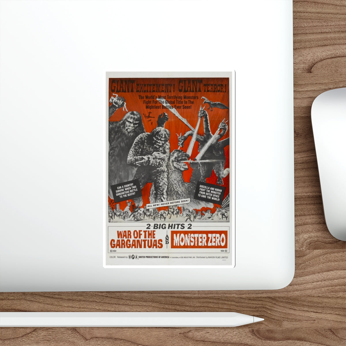 WAR OF THE GARGANTUAS + MONSTER ZERO 1966 Movie Poster STICKER Vinyl Die-Cut Decal-The Sticker Space