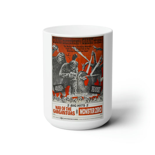WAR OF THE GARGANTUAS + MONSTER ZERO 1966 Movie Poster - White Coffee Cup 15oz-15oz-The Sticker Space