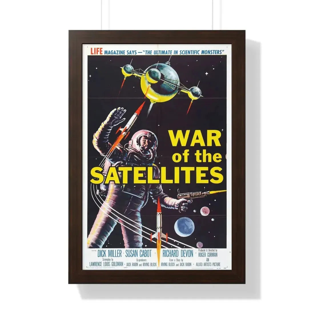 WAR OF THE SATELLITES 1958 - Framed Movie Poster 16″ x 24″ Walnut - The Sticker Space