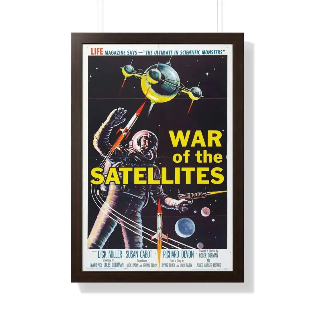 WAR OF THE SATELLITES 1958 - Framed Movie Poster 20" x 30" Walnut - The Sticker Space