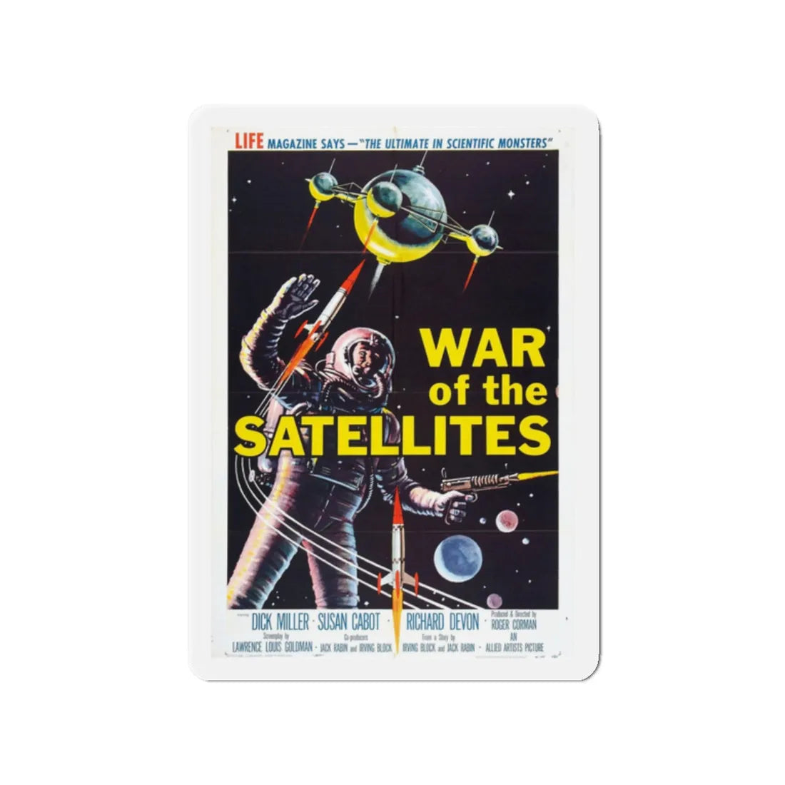 WAR OF THE SATELLITES 1958 Movie Poster - Refrigerator Magnet 2 Inch - The Sticker Space