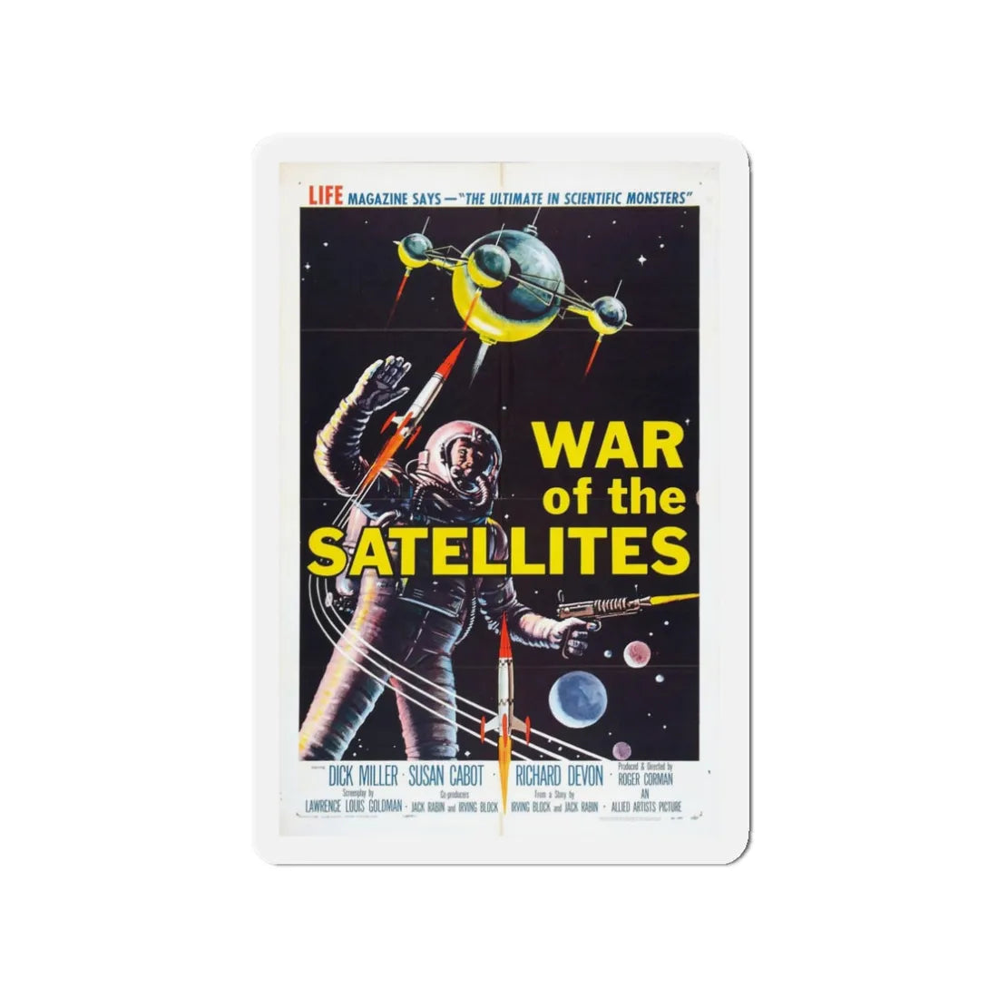 WAR OF THE SATELLITES 1958 Movie Poster - Refrigerator Magnet 3 Inch - The Sticker Space