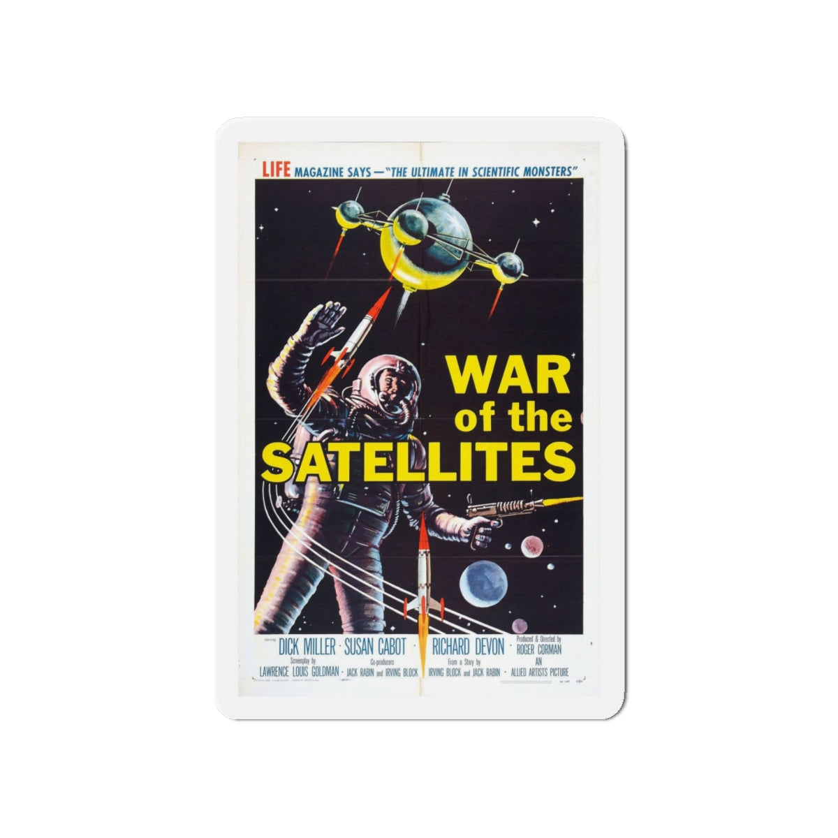 WAR OF THE SATELLITES 1958 Movie Poster - Refrigerator Magnet-4" x 4"-The Sticker Space