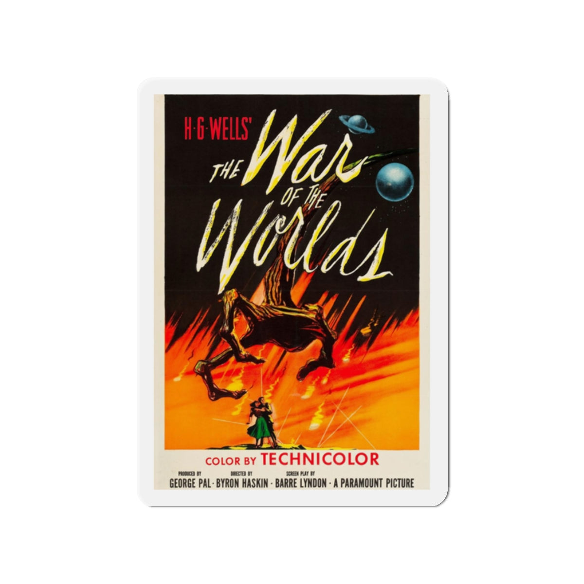 WAR OF THE WORLDS 1953 Movie Poster - Refrigerator Magnet-2" x 2"-The Sticker Space