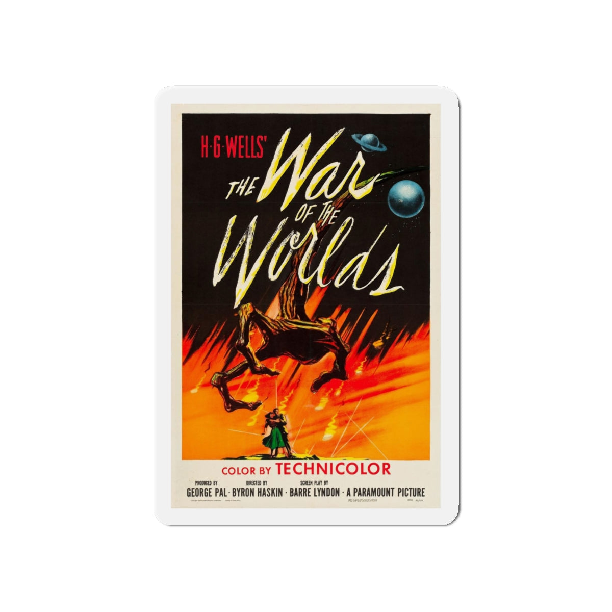 WAR OF THE WORLDS 1953 Movie Poster - Refrigerator Magnet-4" x 4"-The Sticker Space