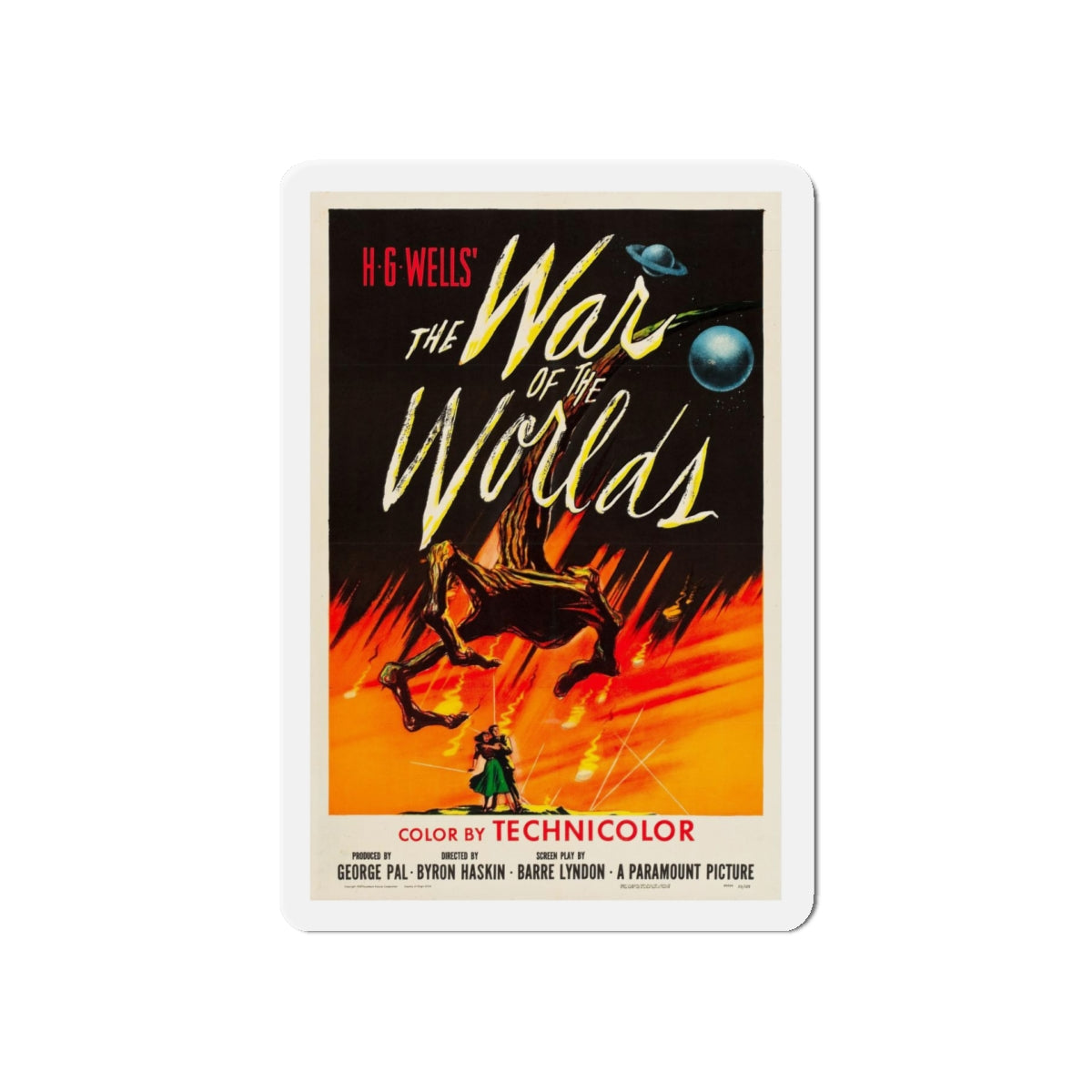 WAR OF THE WORLDS 1953 Movie Poster - Refrigerator Magnet-5" x 5"-The Sticker Space